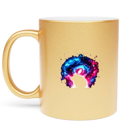 Cool Hedgehog Galaxy Space Art Metallic Mugs