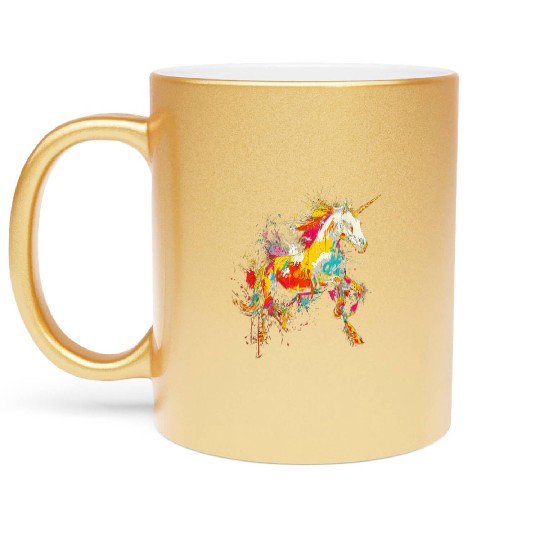 Unicorn Rainbow Animal Zoo Metallic Mugs