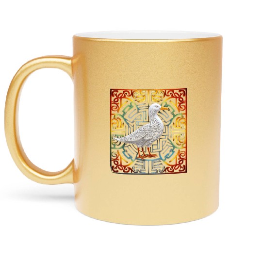 Seagull Mandala Graphic Illustration Metallic Mugs