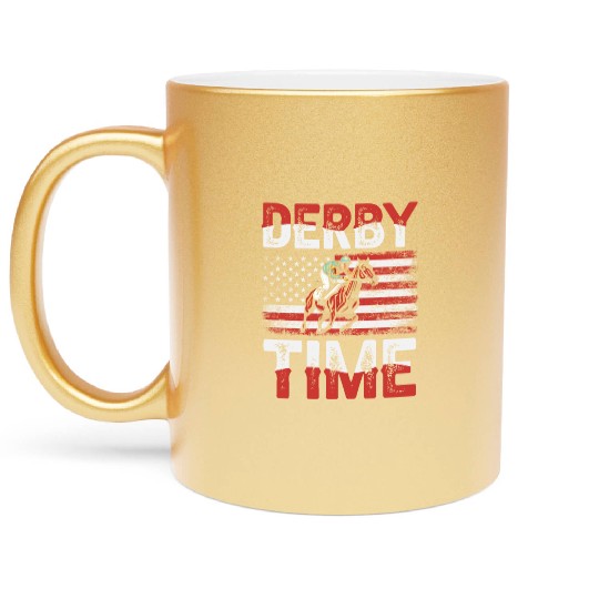 Derby Time Louisville Kentucky Horse Racing Metallic Mugs