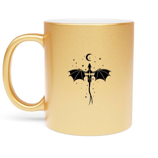 Tarin and Adarna: Fourth Wing Dragons Metallic Mugs