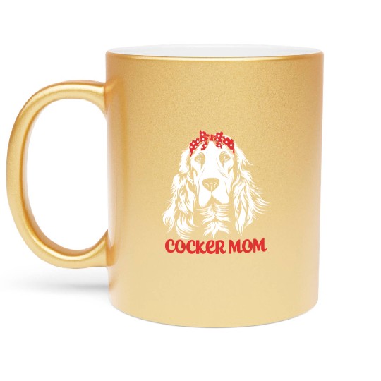 Cute Dog Hair Bow Cocker Spaniel Mom Cocker Mom Metallic Mugs