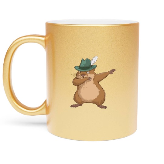 Groundhog Marmot for a Marmot lover groundhog fan Metallic Mugs