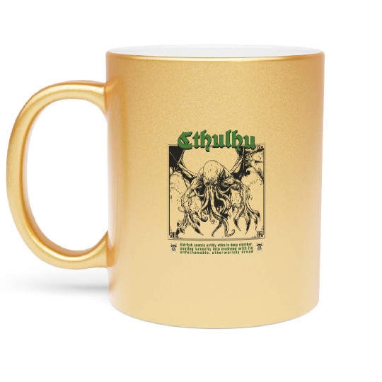 Tarot Card - Cthulhu Cult Lovecraft Necronomicon Metallic Mugs