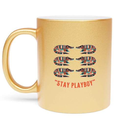 Stylish Playboy with Crocodile Metallic Mugs