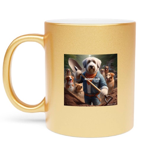 Funny and cute animal or pet Republican Metallic Mugs