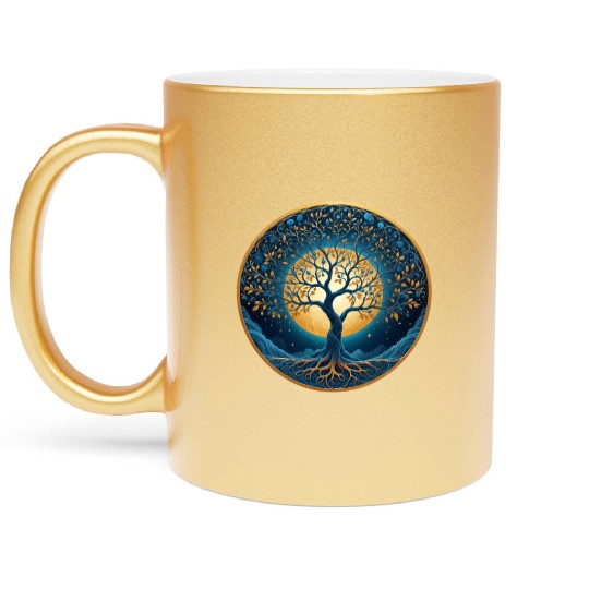 Irish Nordic Celtic Tree of Life Yggdrasil Metallic Mugs