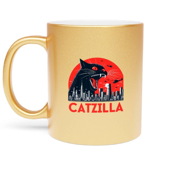 Catzilla Cat Japanese Premium Metallic Mugs