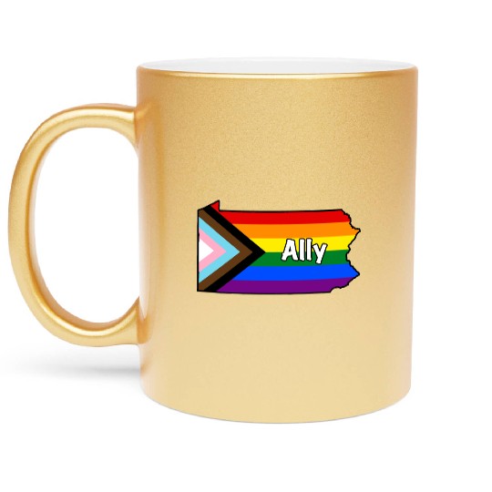Pennsylvania Pride Ally Progress Flag Metallic Mugs