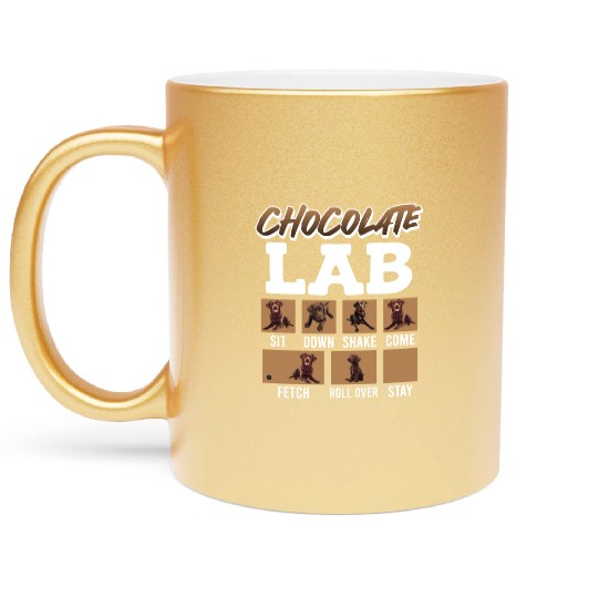 Labrador Retriever CHOCOLATE LAB Commandos Metallic Mugs