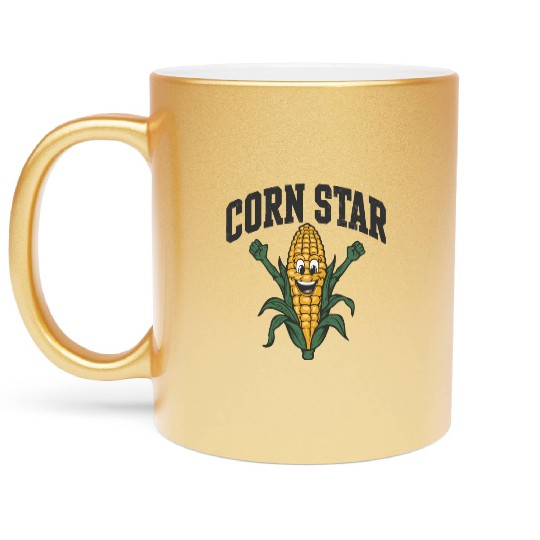 Funny Farm Food Metallic Mugs Corny Cob Farmer Corn Star