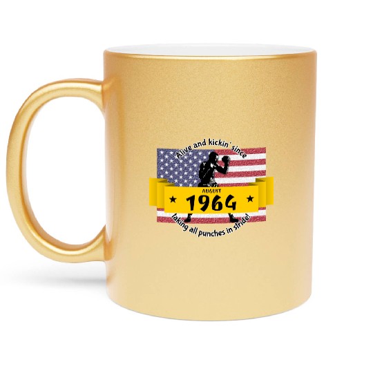 60th birthday Alive and kickin since 08/1964 Metallic Mugs