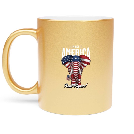 Republican Make America Roar Again Election 2024 Metallic Mugs