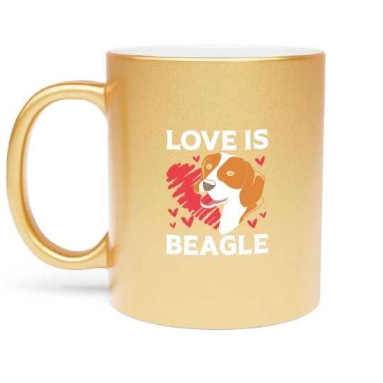 Beagle Dad Papa Dog I Love My Beagle Metallic Mugs