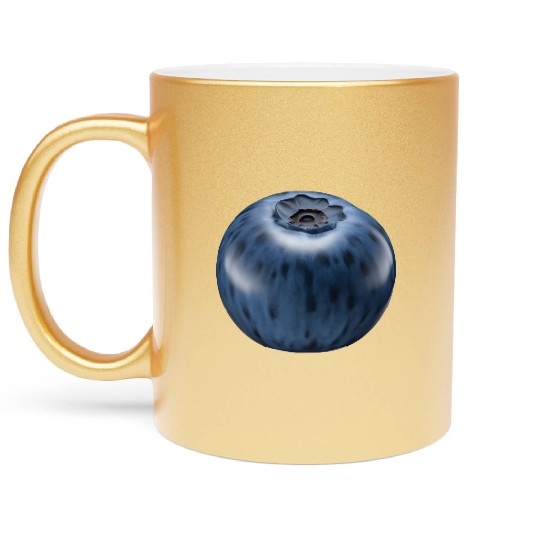 Blueberry Realistic Metallic Mugs