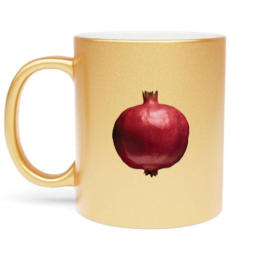 Pomegranate Realistic Metallic Mugs