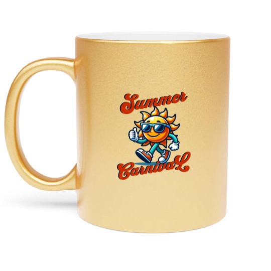 Sun Mascot Character Summer Metallic Mugs