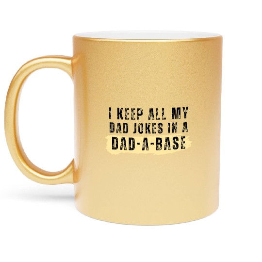 Funny dad jokes from son or daughter fathers day Metallic Mugs
