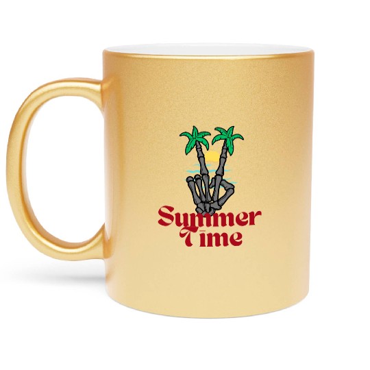 Tropical Summer Time Vibes Metallic Mugs