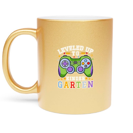 Leveled Up To Kindergarten Back To School Kids Metallic Mugs