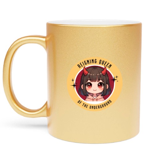 Queen of underground mean girl cute kawaii design Metallic Mugs
