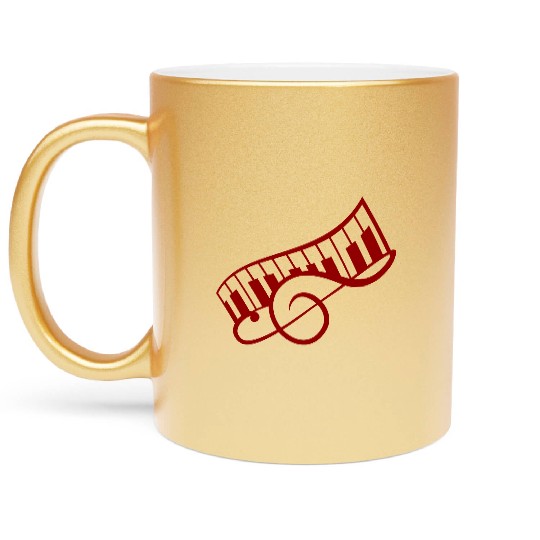 Music Clef Note Keyboard Piano Keys Party Treble Metallic Mugs