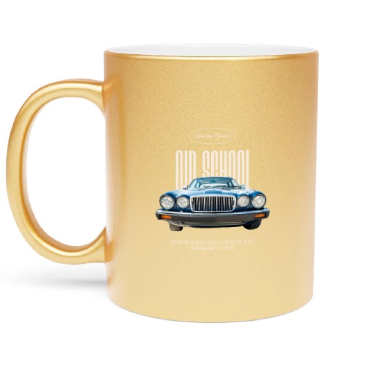 old school muscle car Metallic Mugs