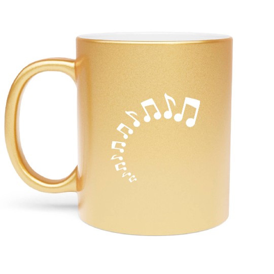 Many music nout Half Circle Musical Sound Love Metallic Mugs
