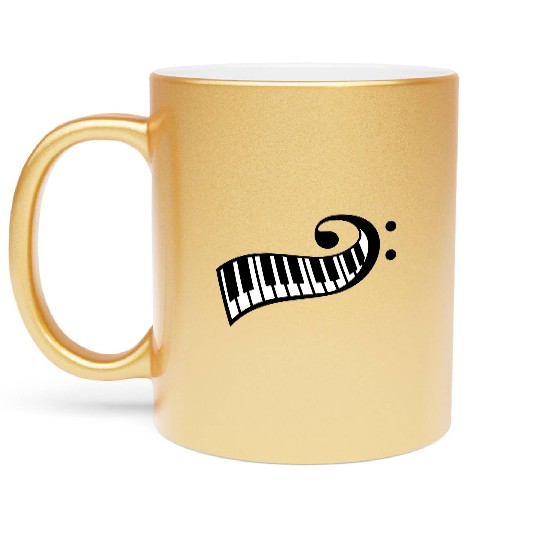 Keyboard Music Bass Note Piano Keys Party Design Metallic Mugs
