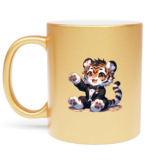 Tiger Cub with outfit Metallic Mugs