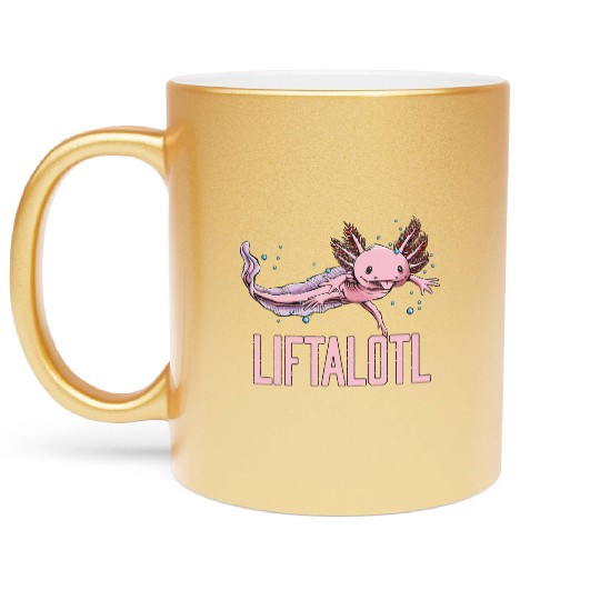 Liftalotl Workout Axolotl Gym Salamander Funny Wei Metallic Mugs