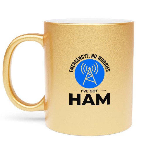 Amateur Ham Radio Operator Radio Waves Frequency Metallic Mugs
