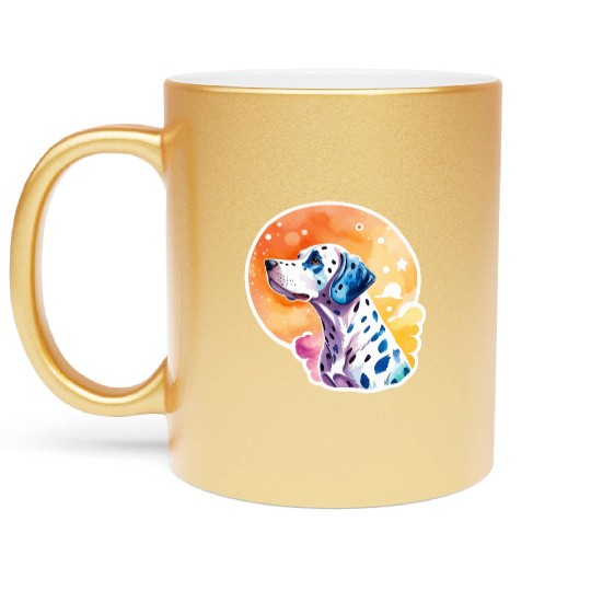 Dalmatian Dog Watercolor Metallic Mugs