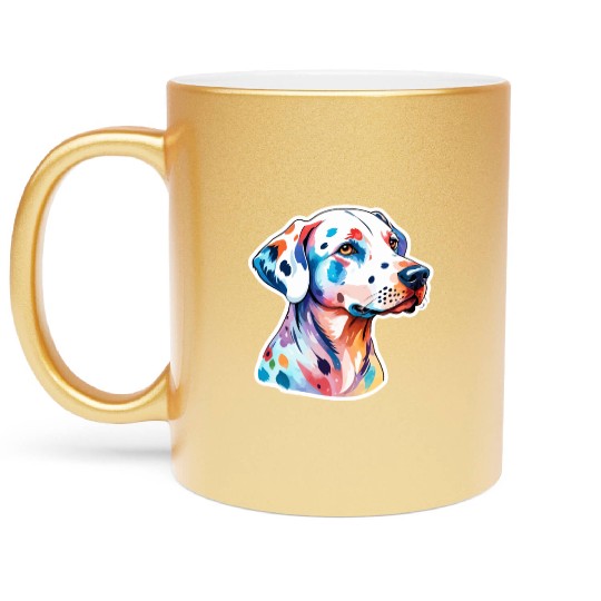 Dalmatian Dog Watercolor Metallic Mugs