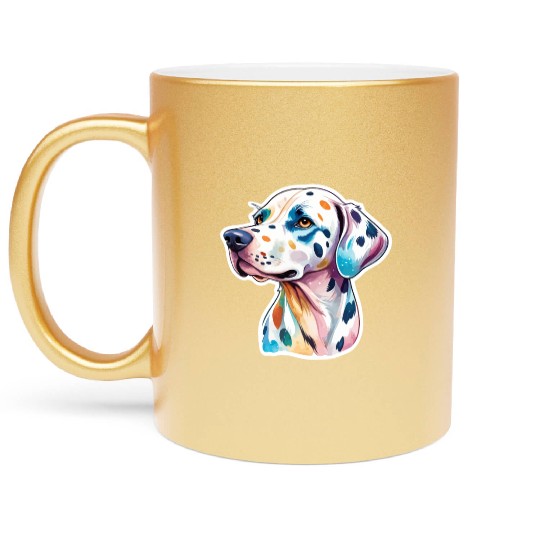 Dalmatian Dog Watercolor Metallic Mugs