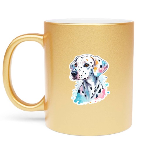 Dalmatian Dog Watercolor Metallic Mugs