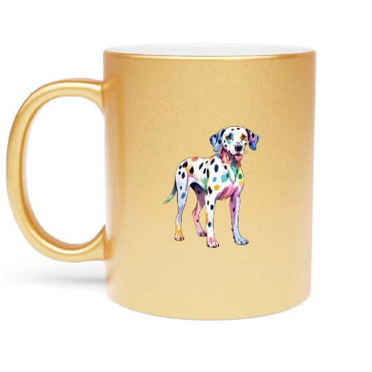 Dalmatian Dog Watercolor Metallic Mugs
