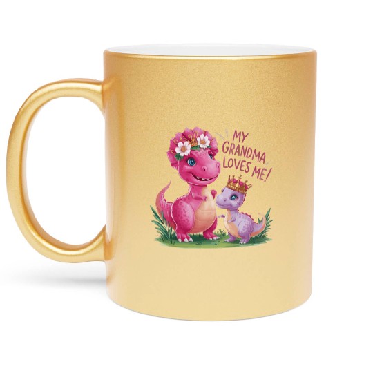My Grandma Loves Me Metallic Mugs