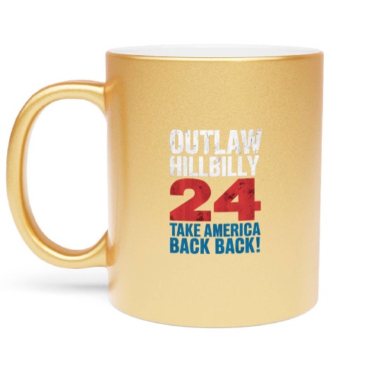 Trump Vance 2024 Outlaw Hillbilly US Flag Vintage Metallic Mugs