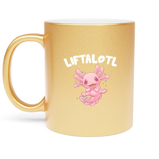 Liftalotl Workout Axolotl Gym Salamander Funny Wei Metallic Mugs