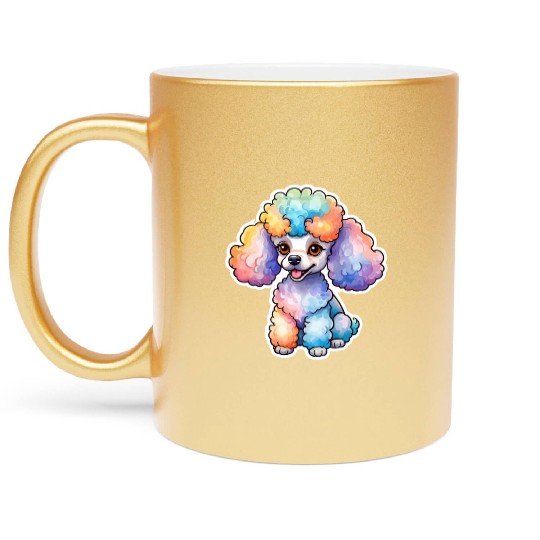Poodle Watercolor Metallic Mugs