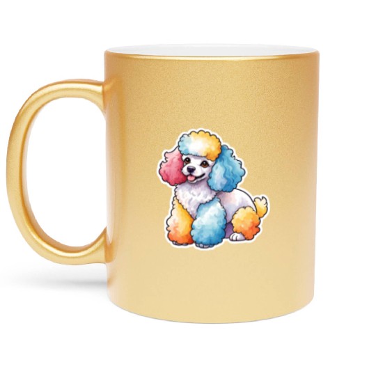 Poodle Watercolor Metallic Mugs