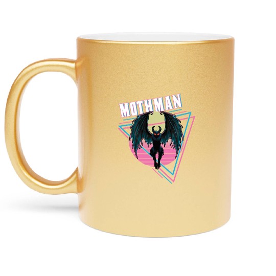 Mothman Retro Vintage Monster Creepy Cryptid Metallic Mugs