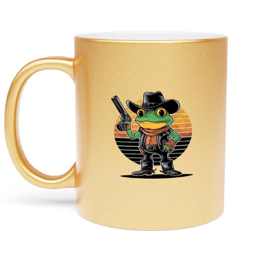 Cowboy Frog Metallic Mugs
