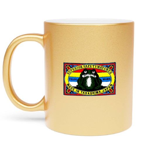 Japanese Safety Matches Matchbox Art Frog Metallic Mugs