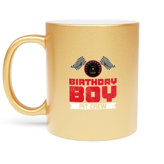 Birthday Boy Pit Crew Racing Race Car Costume Metallic Mugs