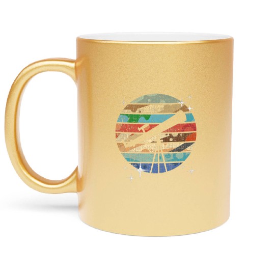 Planets Of Solar System Telescope Astronomy Metallic Mugs