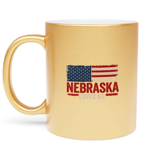 Someone In Nebraska Loves Me Metallic Mugs