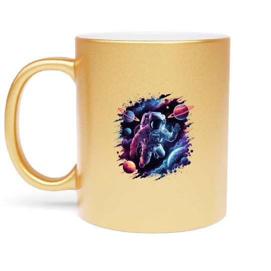 Embrace the cosmic adventure Metallic Mugs