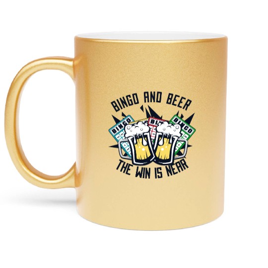Bingo And Beer The Win is Near Daubers Metallic Mugs